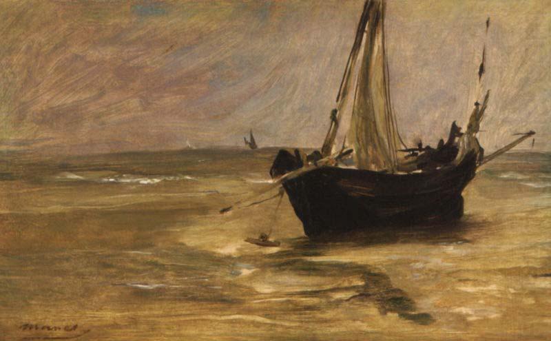Edouard Manet Barques de Peches a Berck-sur-Mer. china oil painting image